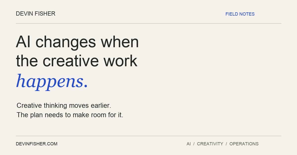 AI Changes When the Creative Work Happens